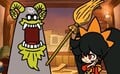 Red transforming into a magic broom for Ashley