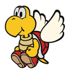 A Koopa Paratroopa in Paper Mario: The Origami King