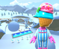 The course icon with the Ice-Cream Mii Racing Suit