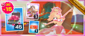 The Pink Gold Peach Pack from the 2021 Halloween Tour in Mario Kart Tour