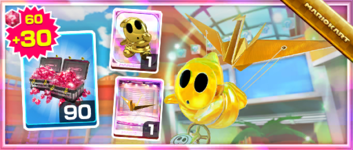 The Shy Guy (Gold) Pack from the Bangkok Tour in Mario Kart Tour