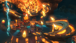 Bowser's Castle in Mario Kart World