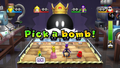 Players start each round by choosing a bomb to throw.