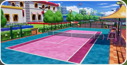 A court from Mario Tennis Fever