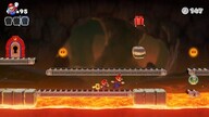 Screenshot of Fire Mountain Plus level 3-3+ from the Nintendo Switch version of Mario vs. Donkey Kong