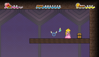 Last treasure chest in Merlee's Mansion of Chapter 2-2 of Super Paper Mario.