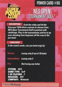 One of the Power Challenge Trading Cards