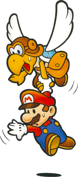 File:PM Mario and Parakarry Artwork.png