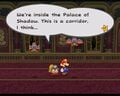 Goombella using Tattle inside the Palace of Shadow