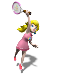 Artwork of Princess Peach in Mario Power Tennis