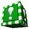Artwork of a green block from Super Mario 64