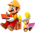 SMM3DS Mario and Yellow Toad plays 3DS.png