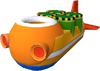Model of the boat used by Bowser Jr. during the final boss of Super Mario Sunshine.