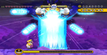 A screenshot of Wario fighting the Shake King.