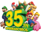 The logo for the Super Mario Bros. 35th Anniversary