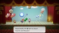A screenshot of Mario using the Sweet Treat attack in Paper Mario: The Thousand-Year Door (Nintendo Switch).