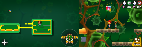 Nineteenth block in Trash Pit of Mario & Luigi: Bowser's Inside Story + Bowser Jr.'s Journey.