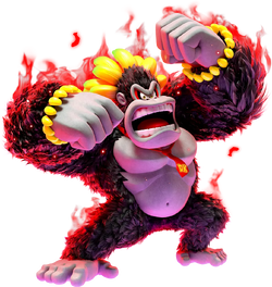 Artwork of Donkey Kong's Kong Bananza transformation in Donkey Kong Bananza
