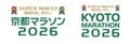 Japanese and English logos for the Kyoto Marathon 2026 featuring the anniversary's logo