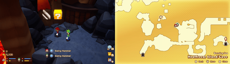 Fourth hidden block in Heatfreeze Island from Mario & Luigi: Brothership