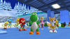Yoshi, Knuckles, Tails, and Peach from Mario & Sonic at the Olympic Winter Games.