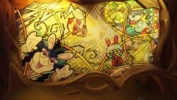 one of Bea's backstory mural at the Terra Flora.