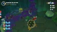 A Pow Block blocked by Darkmess Vines inside Mount Spout in Terra Flora.