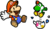 Artwork of Mario and Yoshi from Paper Mario: The Thousand-Year Door