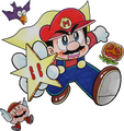 Mario with some fall enemies