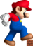 Artwork of Mega Mario about to crush a brick for New Super Mario Bros.