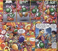 Yoshi laying eggs for Big B. in the N-Gang comic "Die Ostereier-Situation"