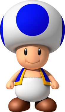 Artwork of Blue Toad in New Super Mario Bros. Wii