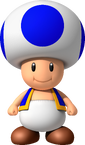 Artwork of Blue Toad in New Super Mario Bros. Wii