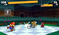 Mario using a boomerang on a Boomerang Bro in Paper Mario: Sticker Star
