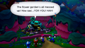 Shun sabotaging the flower garden on Raynforst Island