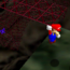 Squared screenshot of a horizontal wire net from Super Mario 64.