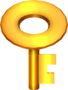 Rendered model of a Key in Super Mario Galaxy.