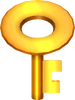 Rendered model of a Key in Super Mario Galaxy.