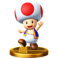 Toad's trophy render from Super Smash Bros. for Wii U