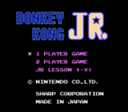 Donkey Kong Jr. + Jr. Sansū Lesson title screen