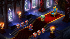 The Chancellor alongside the retainers in Super Mario RPG for Nintendo Switch