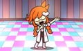 Penny singing to attract people