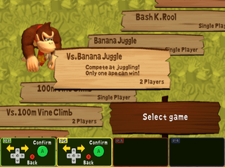 The Ape Arcade menu of Donkey Konga