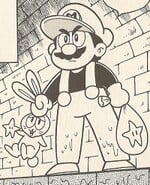 Mario holding MIPS in Kodansha manga