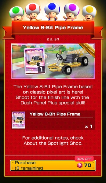 File:MKT Tour117 Spotlight Shop Yellow 8-Bit Pipe Frame.jpg