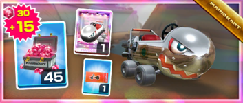 The Silver Bullet Blaster Pack from the Peach vs. Daisy Tour in Mario Kart Tour