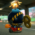 The back of a Bob-omb Car in Mario Kart World