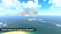 "Catch major air to get to the goal!" mission from Mario Kart World