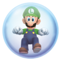 Luigi in a bubble