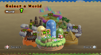 World select screen from New Super Mario Bros. Wii